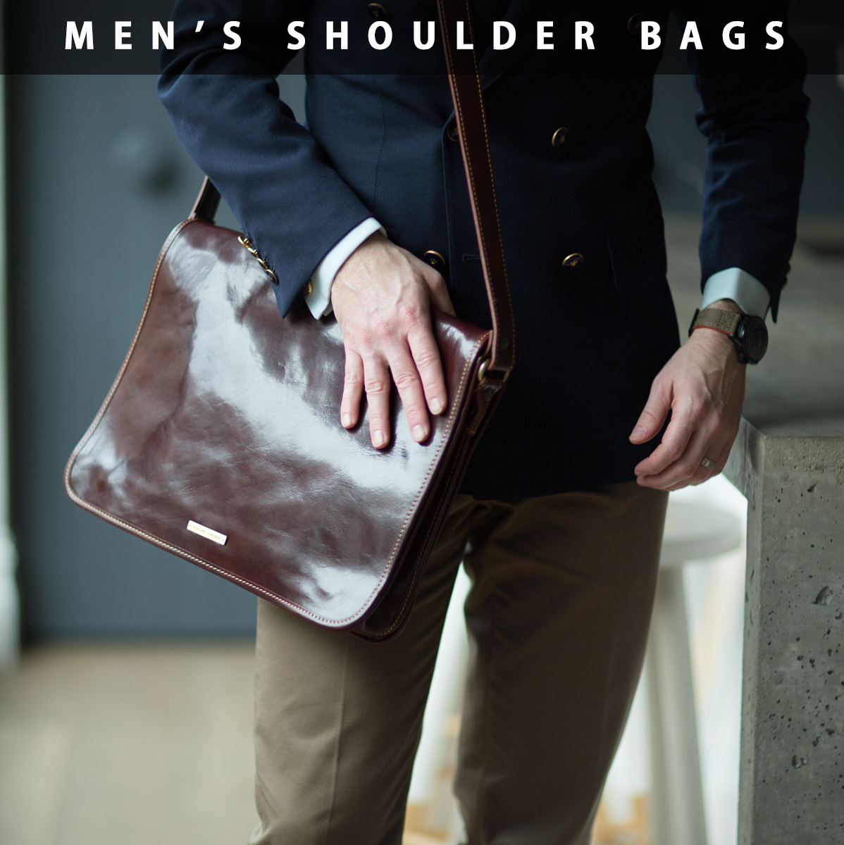 Leather Shoulder Bags for Men