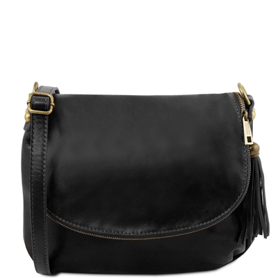 Small Soft Leather Shoulder Bag - Black | Women | Online