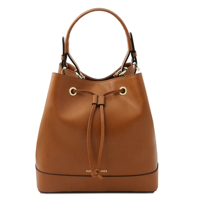Minerva Bucket Bag - Cognac | Leather Bucket Bags | Australia